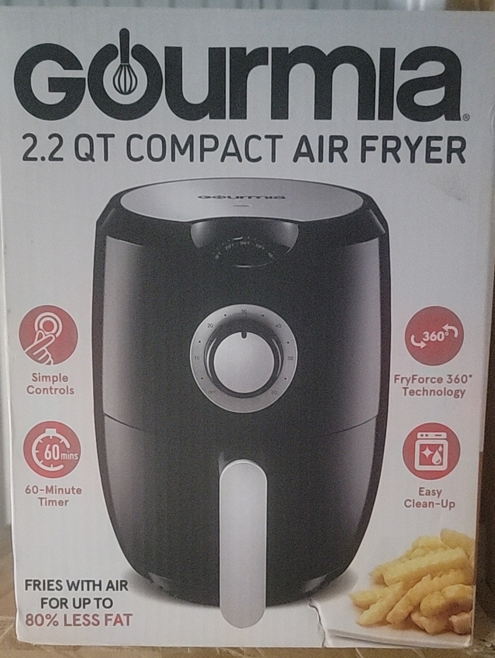 2.2 QT Compact Air Fryer - Black